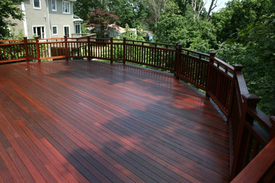 New deck build with dark stain